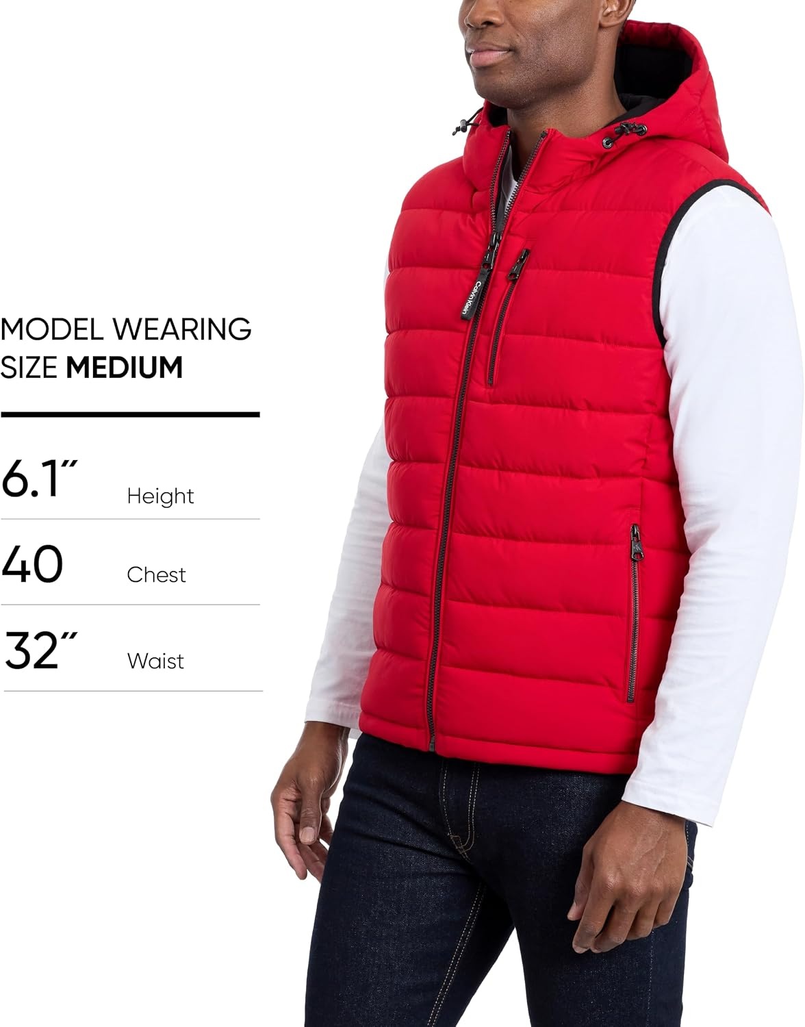 image:imageCalvin Klein Mens Lightweight Packable Hooded Puffer VestDeep Red