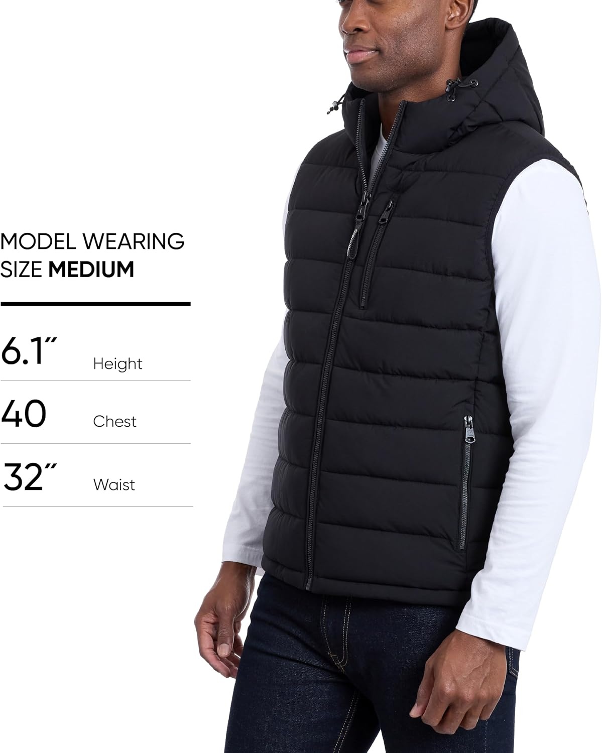 image:imageCalvin Klein Mens Lightweight Packable Hooded Puffer VestEbony