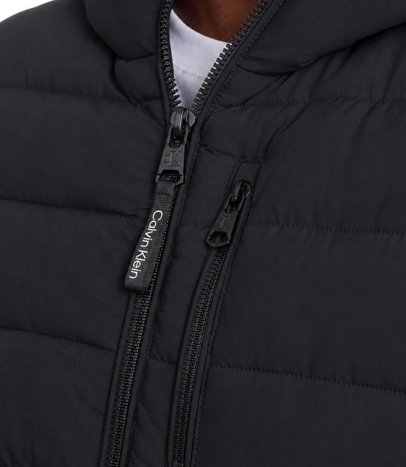 image:imageCalvin Klein Mens Lightweight Packable Hooded Puffer VestEbony