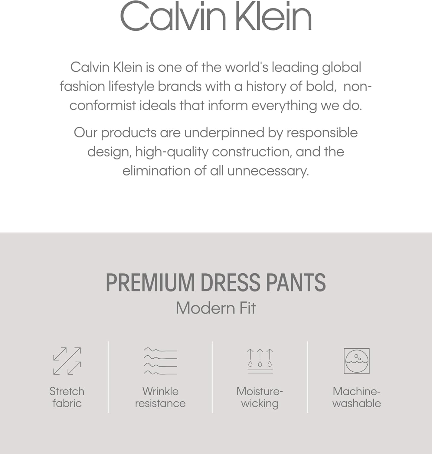 image:imageCalvin Klein Mens Modern Fit Dress Pants  Suit Pants for Men  Performance Stretch Fabric Flat Front ReadytoWear Multiple Colors  Blue 3630