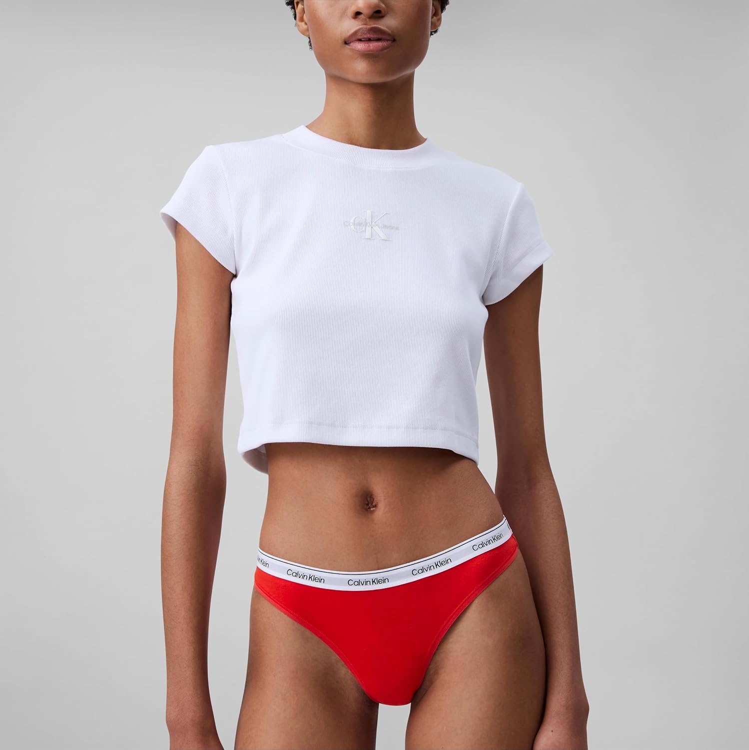 image:imageCalvin Klein Modern Logo Cotton Stretch Thong Panties 5 PackBlackGrey HeatherSterling BlueGlacierMolten