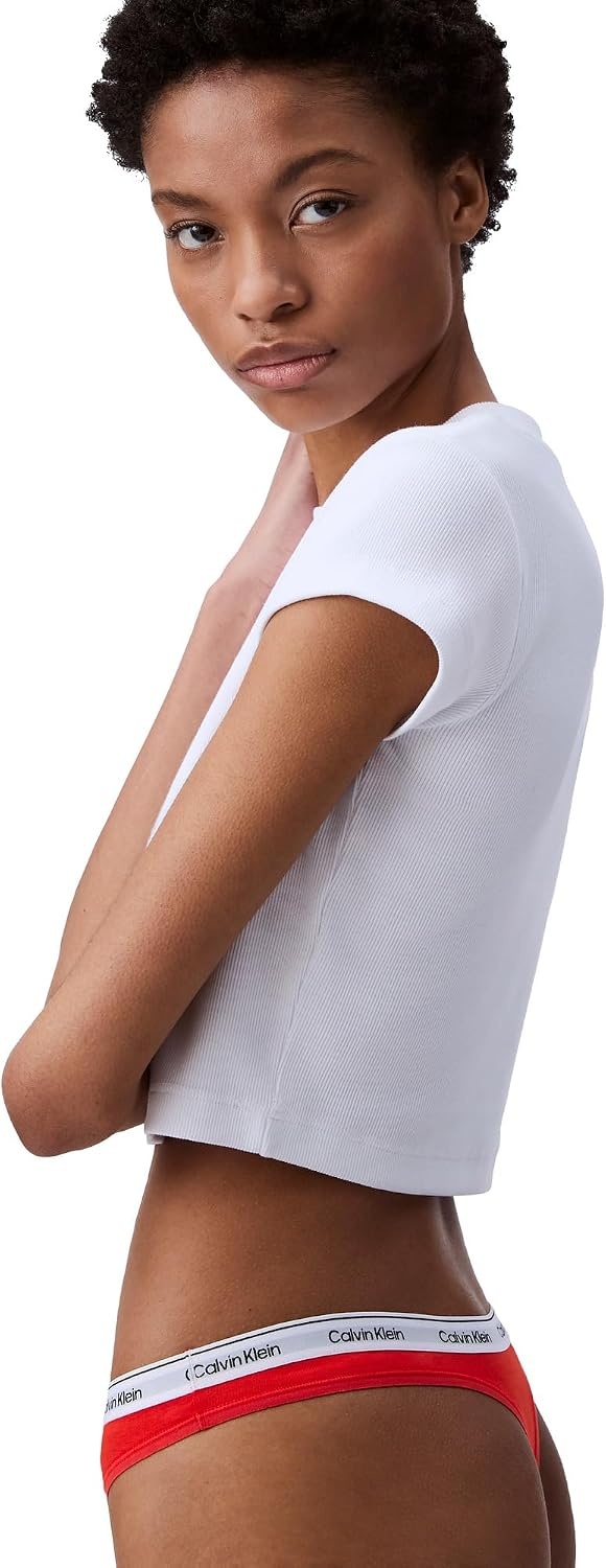 image:imageCalvin Klein Modern Logo Cotton Stretch Thong Panties 5 PackBlackGrey HeatherSterling BlueGlacierMolten