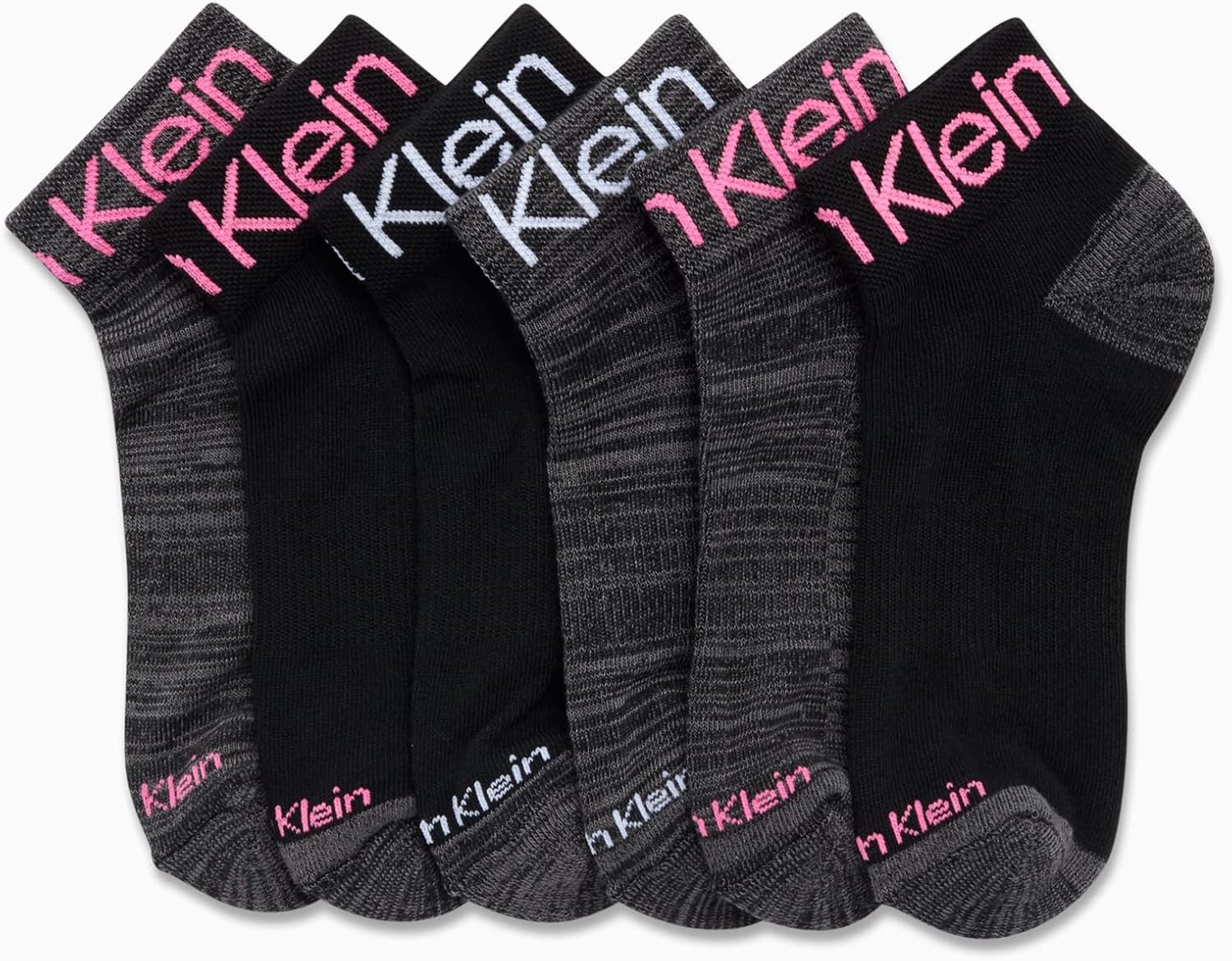 image:imageCalvin Klein Quarter Socks for Women 6 Pack Cushioned Ankle Socks Quarter Cut Breathable Lightweight Athletic DesignBlack Assorted