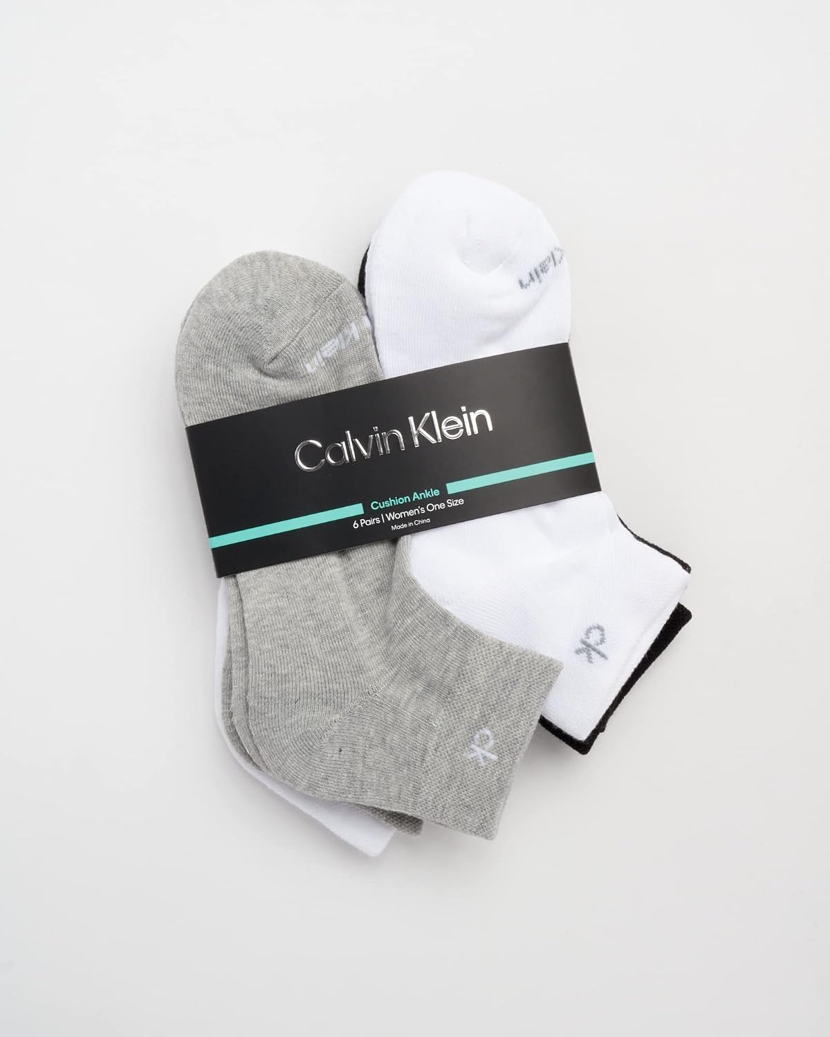 image:imageCalvin Klein Quarter Socks for Women 6 Pack Cushioned Ankle Socks Quarter Cut Breathable Lightweight Athletic DesignBlackWhiteGrey