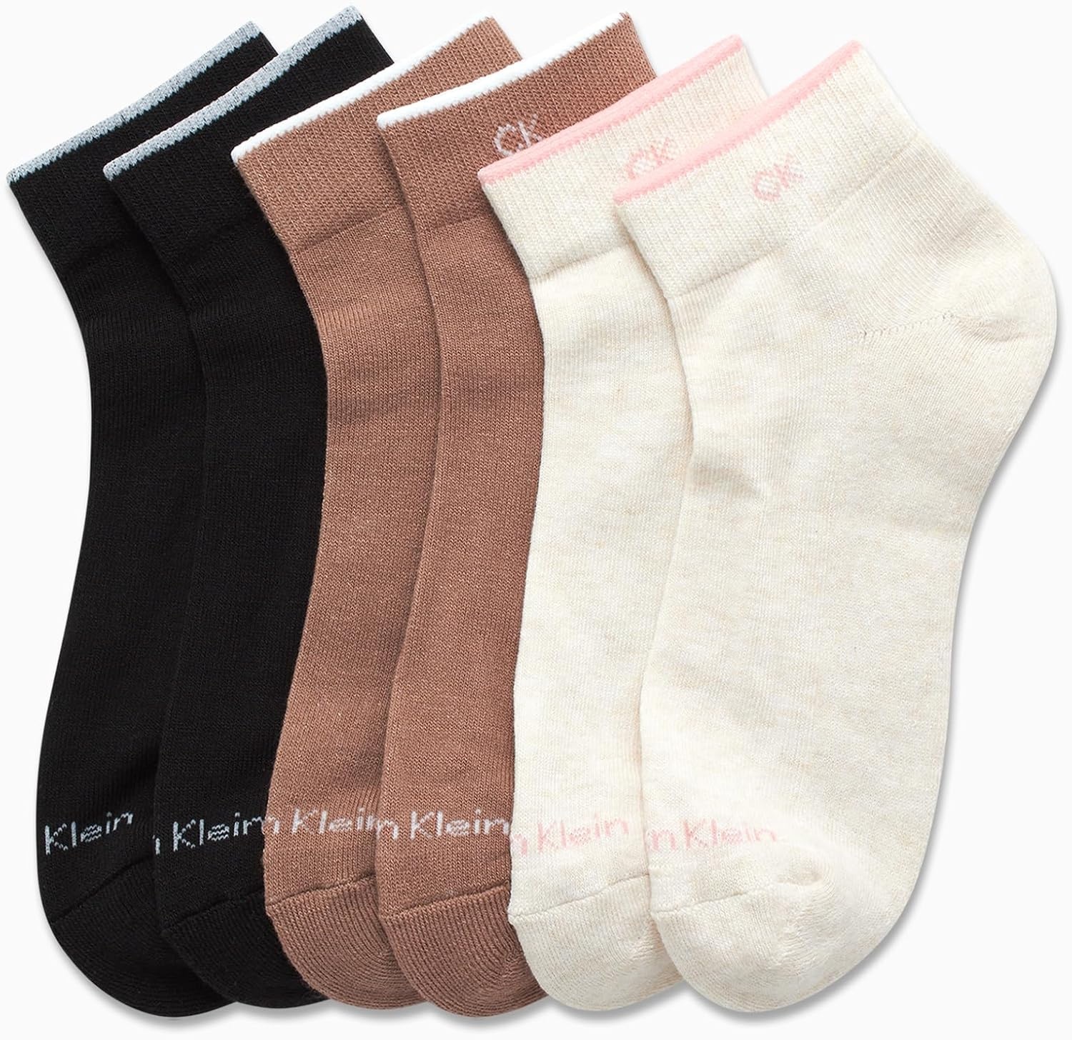 image:imageCalvin Klein Quarter Socks for Women 6 Pack Cushioned Ankle Socks Quarter Cut Breathable Lightweight Athletic DesignOatmeal Heather