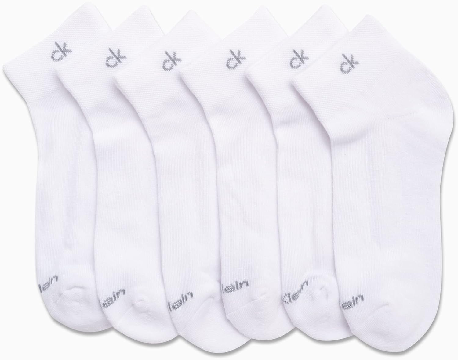 image:imageCalvin Klein Quarter Socks for Women 6 Pack Cushioned Ankle Socks Quarter Cut Breathable Lightweight Athletic DesignWhite