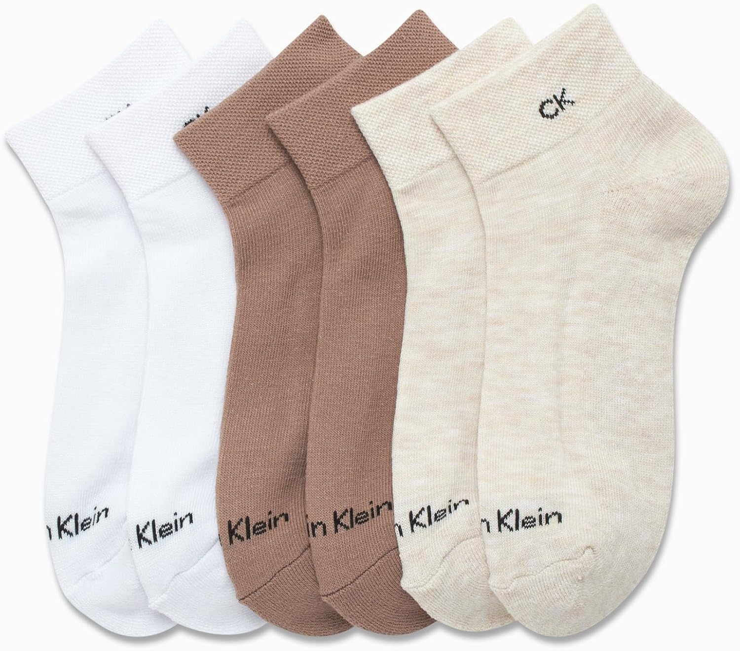 image:imageCalvin Klein Quarter Socks for Women 6 Pack Cushioned Ankle Socks Quarter Cut Breathable Lightweight Athletic DesignWhiteBrown