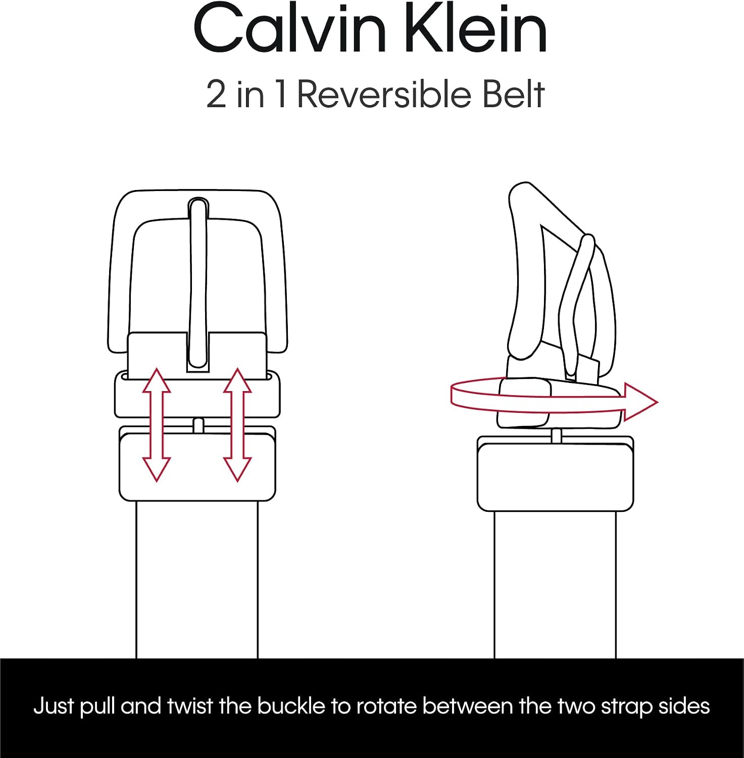 image:imageCalvin Klein Womens 2in1 Reversible Versatile Belts for Jeans Trousers and Dresses Regular and Plus SizesBoneBlack