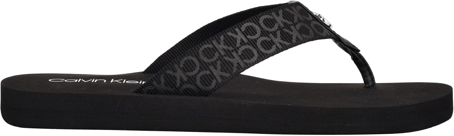 image:imageCalvin Klein Womens Caluha Flip FlopBlack Logo 001