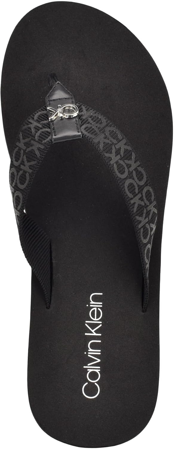 image:imageCalvin Klein Womens Caluha Flip FlopBlack Logo 001