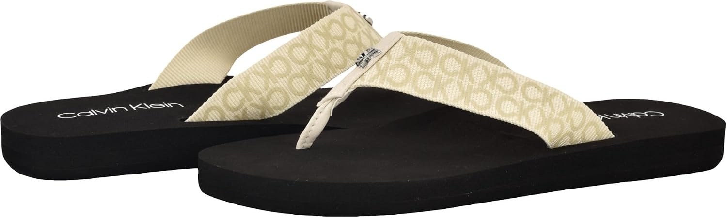 image:imageCalvin Klein Womens Caluha Flip FlopIvory Logo 150