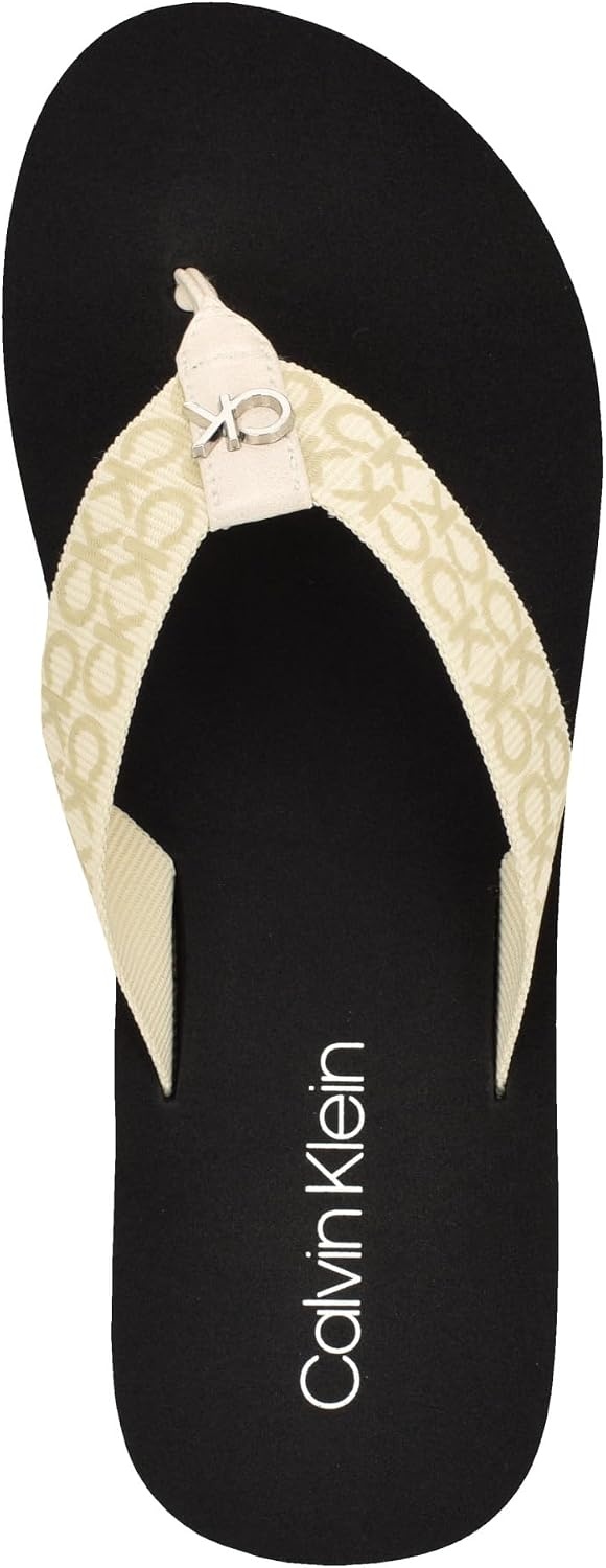 image:imageCalvin Klein Womens Caluha Flip FlopIvory Logo 150
