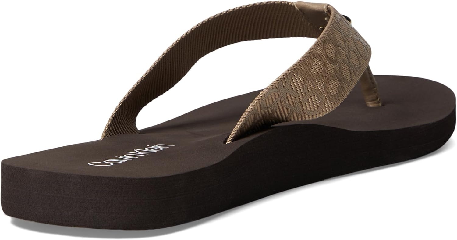 image:imageCalvin Klein Womens Caluha Flip FlopTaupe Logo