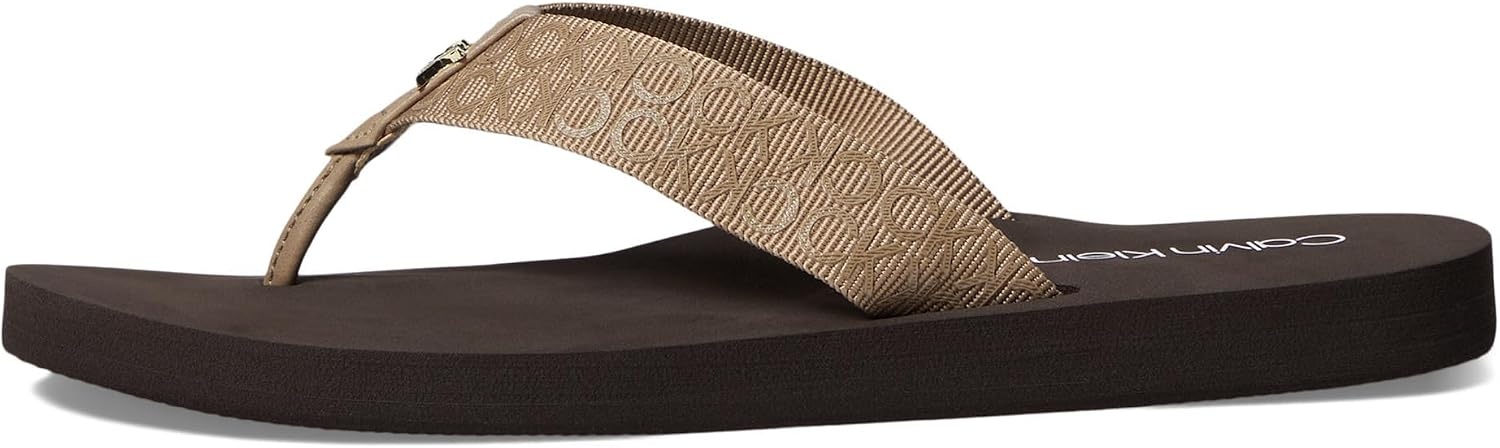 image:imageCalvin Klein Womens Caluha Flip FlopTaupe Logo