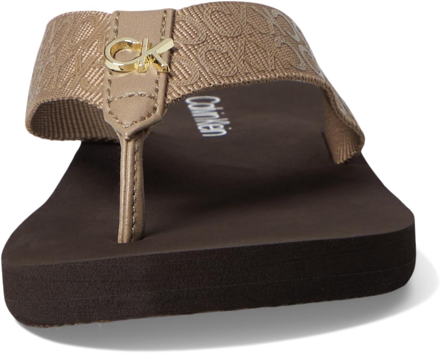 image:imageCalvin Klein Womens Caluha Flip FlopTaupe Logo