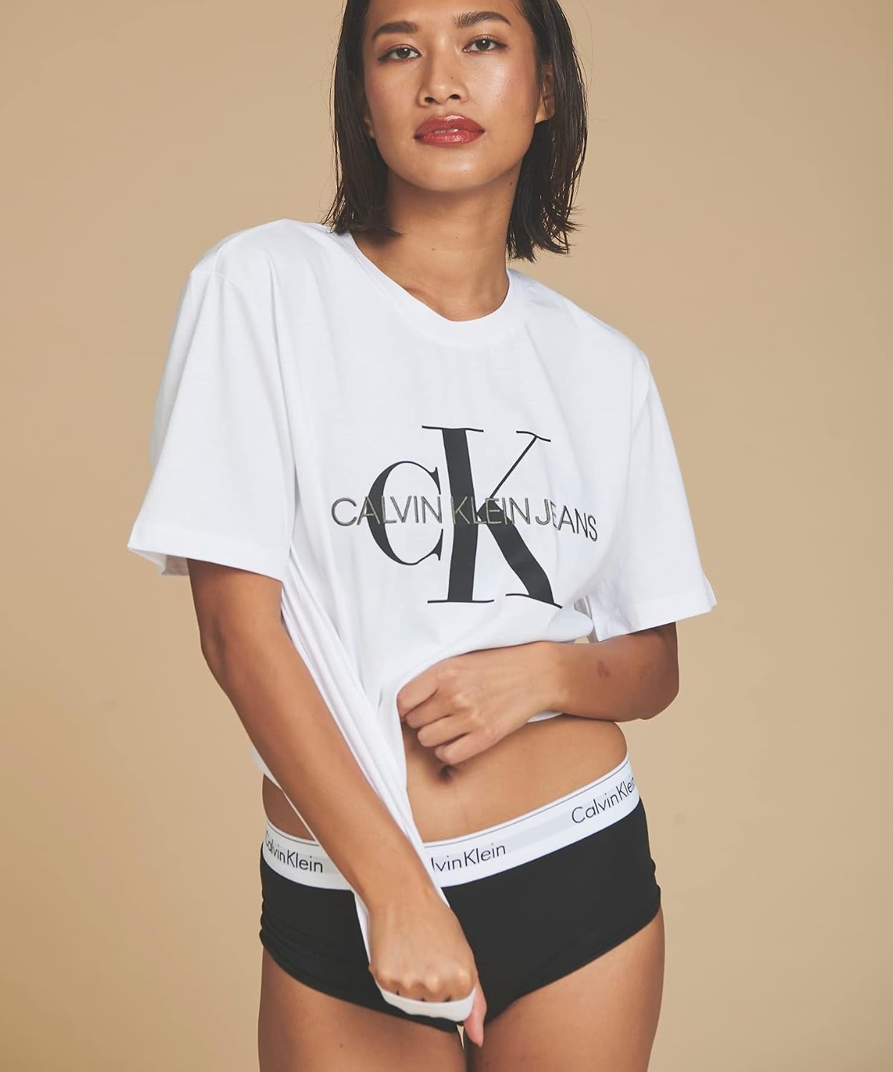 image:imageCalvin Klein Womens Cotton Boyshort PantyBlack