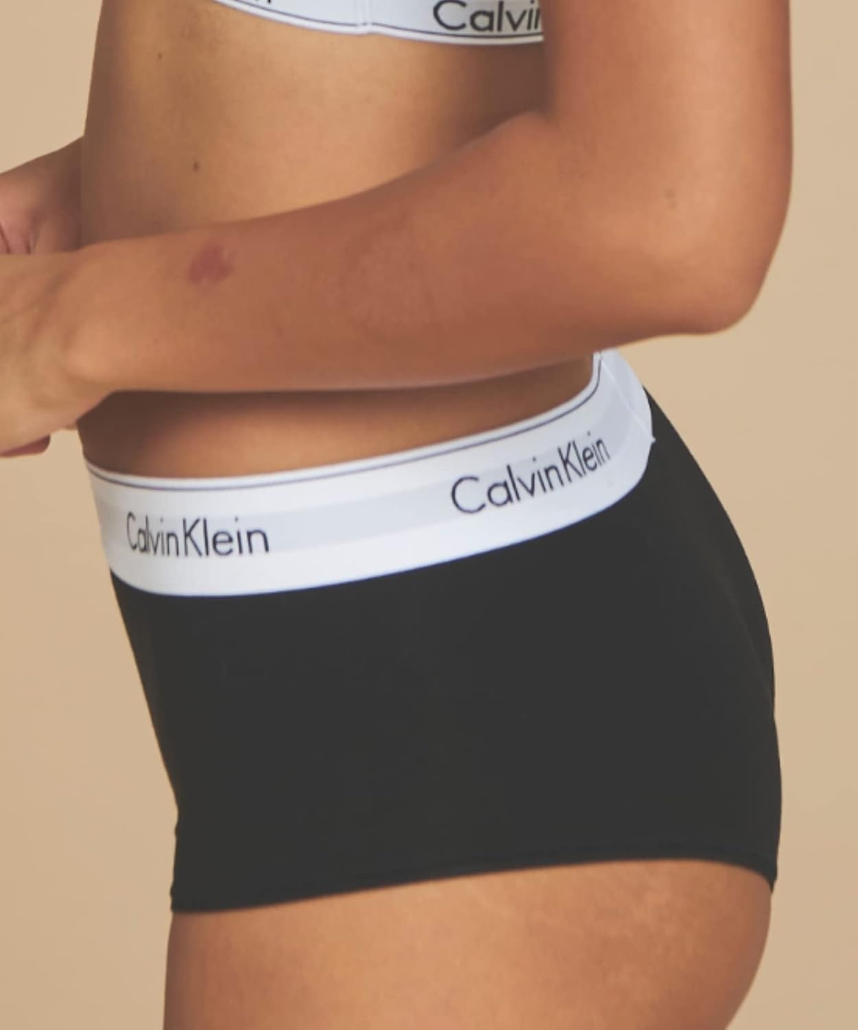 image:imageCalvin Klein Womens Cotton Boyshort PantyBlack