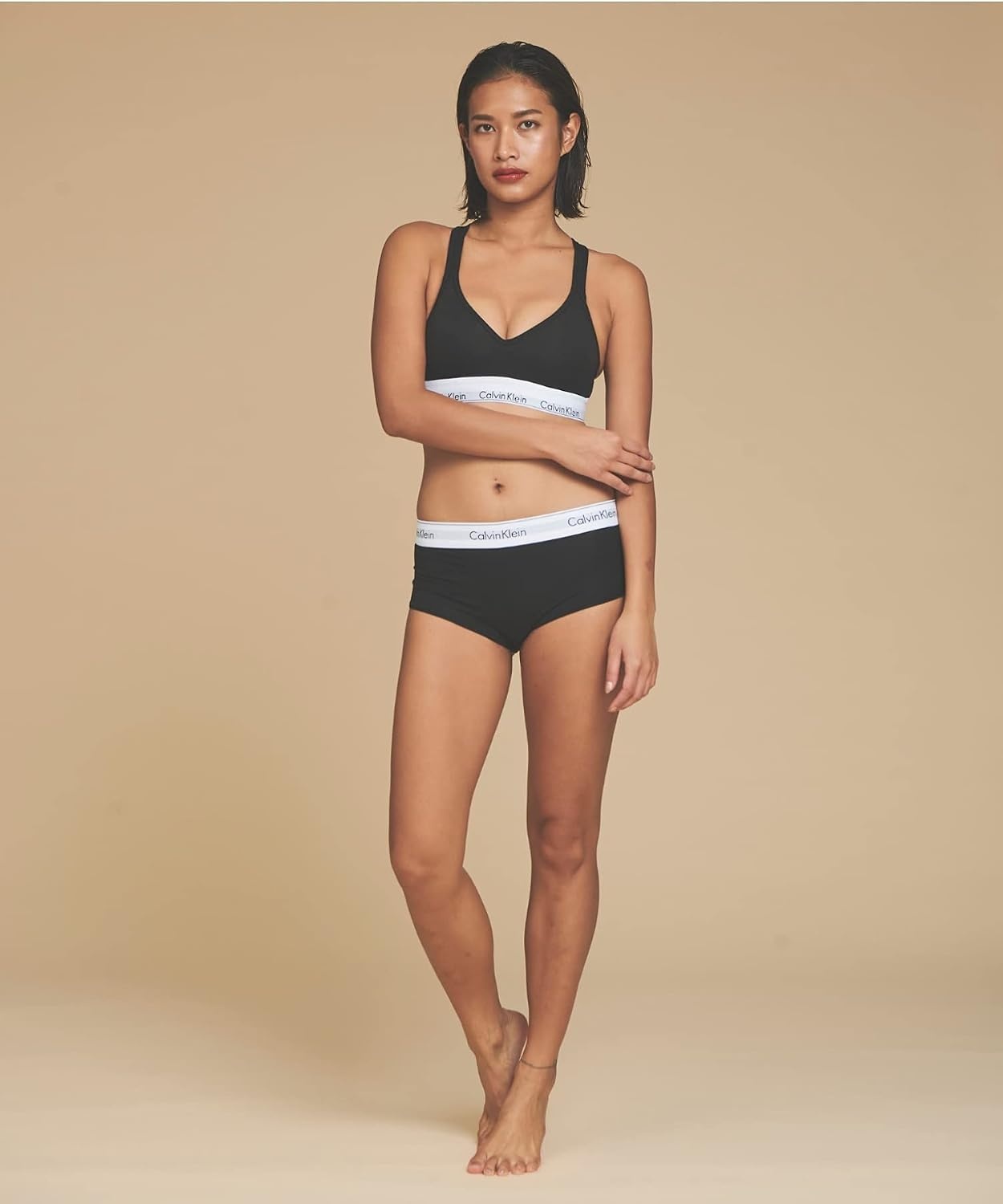 image:imageCalvin Klein Womens Cotton Boyshort PantyBlack