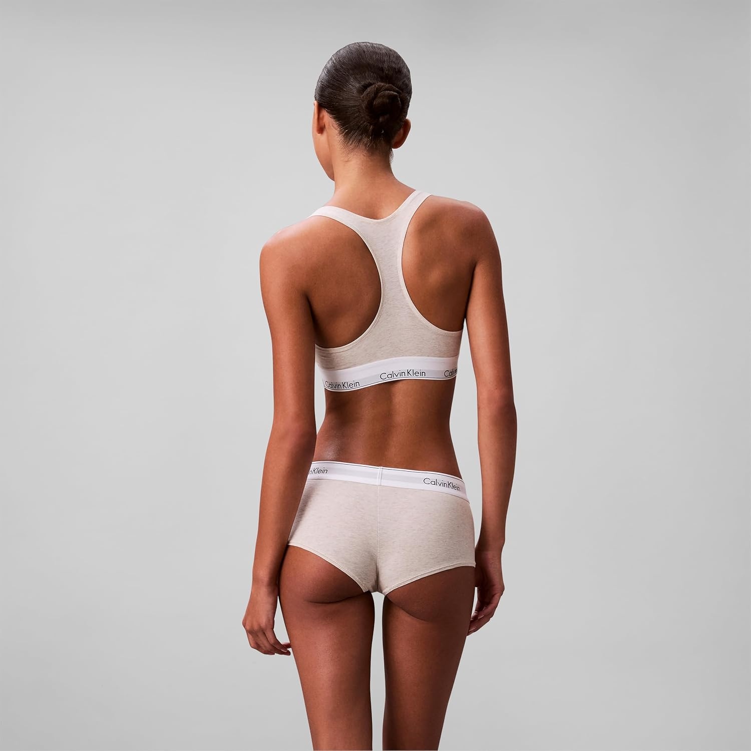 image:imageCalvin Klein Womens Cotton Boyshort PantyOatmeal Heather
