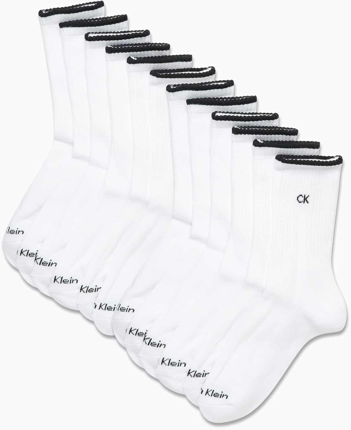 image:imageCalvin Klein Womens Cushion Athletic Crew Socks 12PackPure White