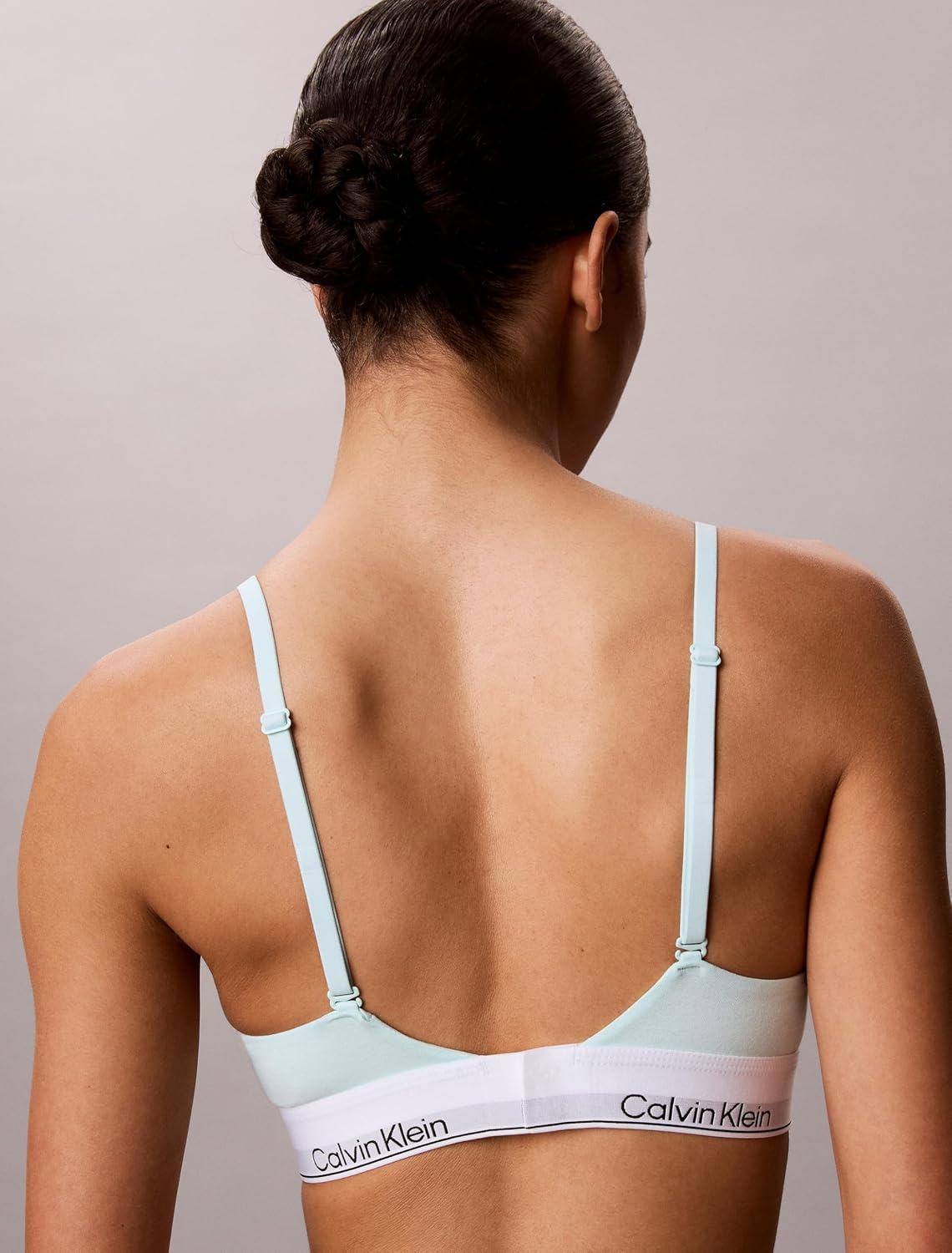 image:imageCalvin Klein Womens Icon Cotton Modal Lightly Lined Triangle BraletteFeel the Mint Green