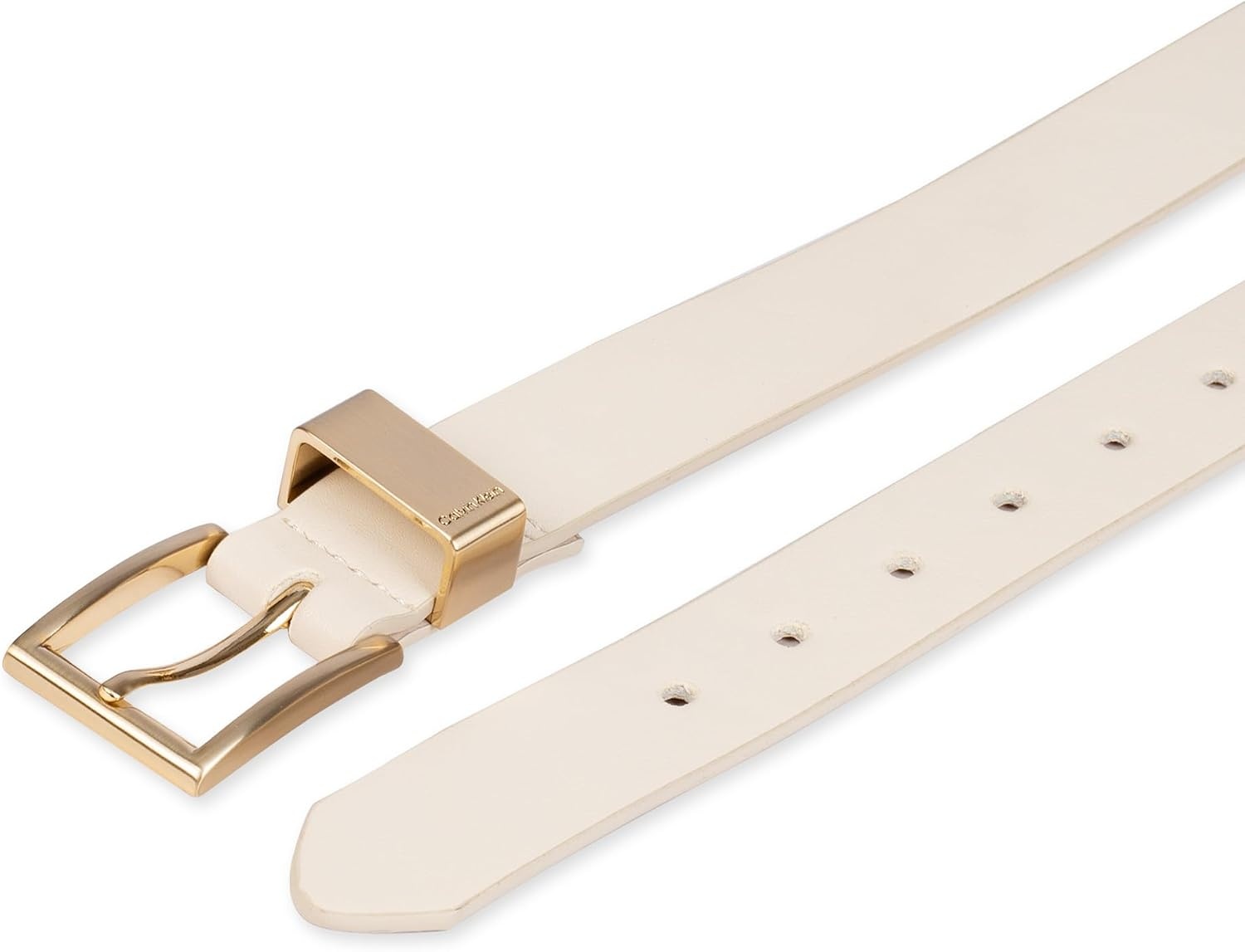 image:imageCalvin Klein Womens Metal Loop Slim 1 Inch Fashion Belt for Trousers Jeans DressesBone