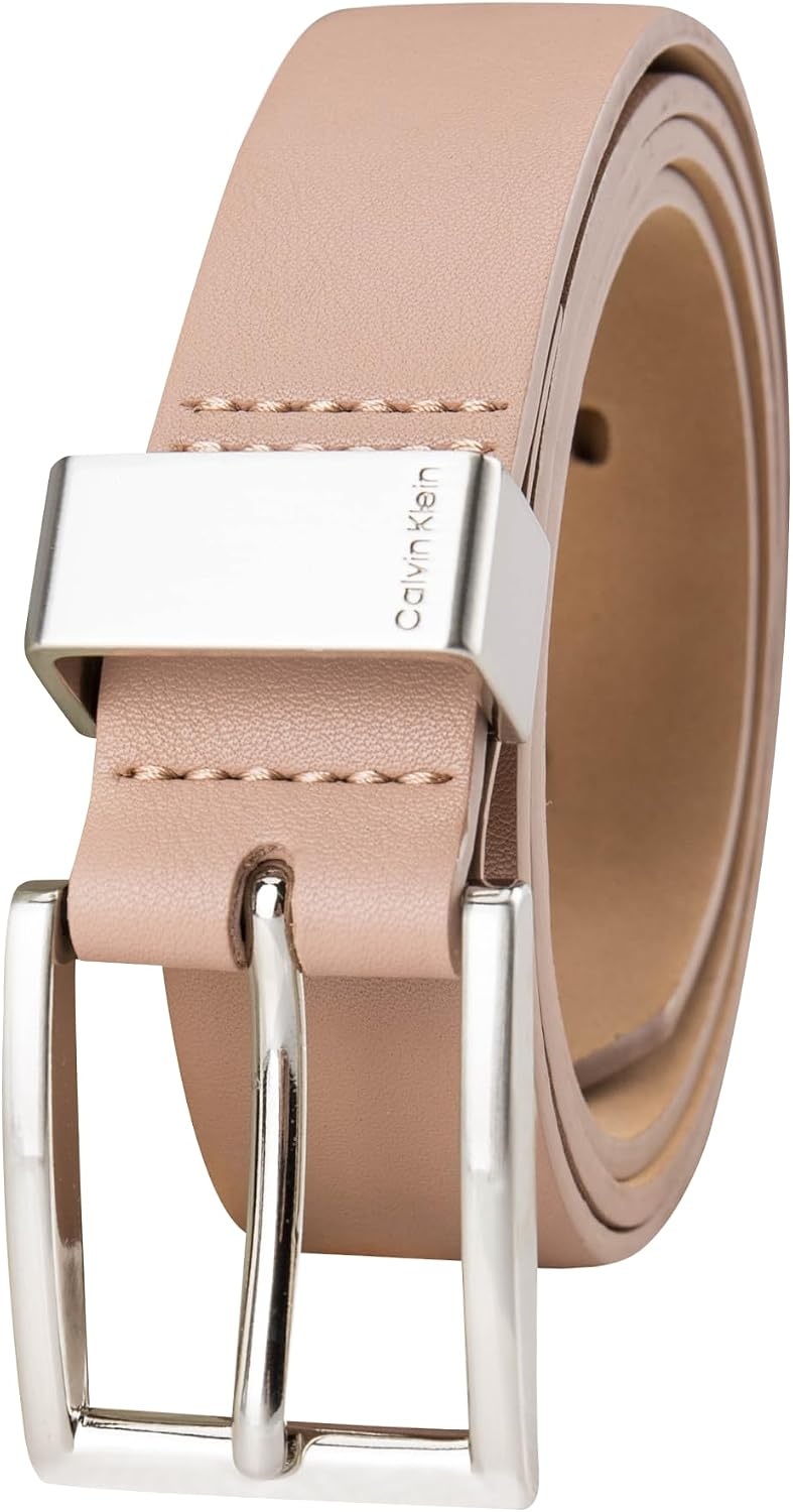 image:imageCalvin Klein Womens Metal Loop Slim 1 Inch Fashion Belt for Trousers Jeans DressesLight Brown