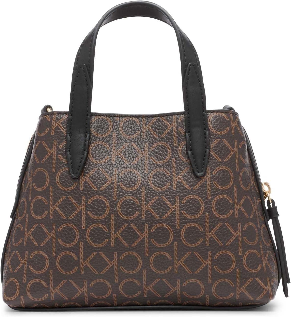 image:imageCalvin Klein Womens Millie 2 in 1 Triple Compartment Mini Satchel CrossbodyBrownKhakiBlack