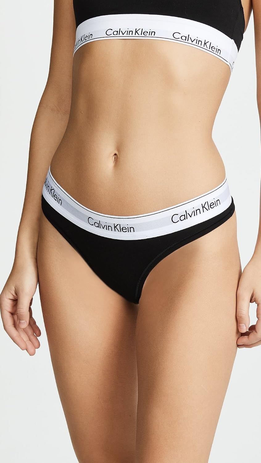image:imageCalvin Klein Womens Modern Cotton ThongPantyBlack