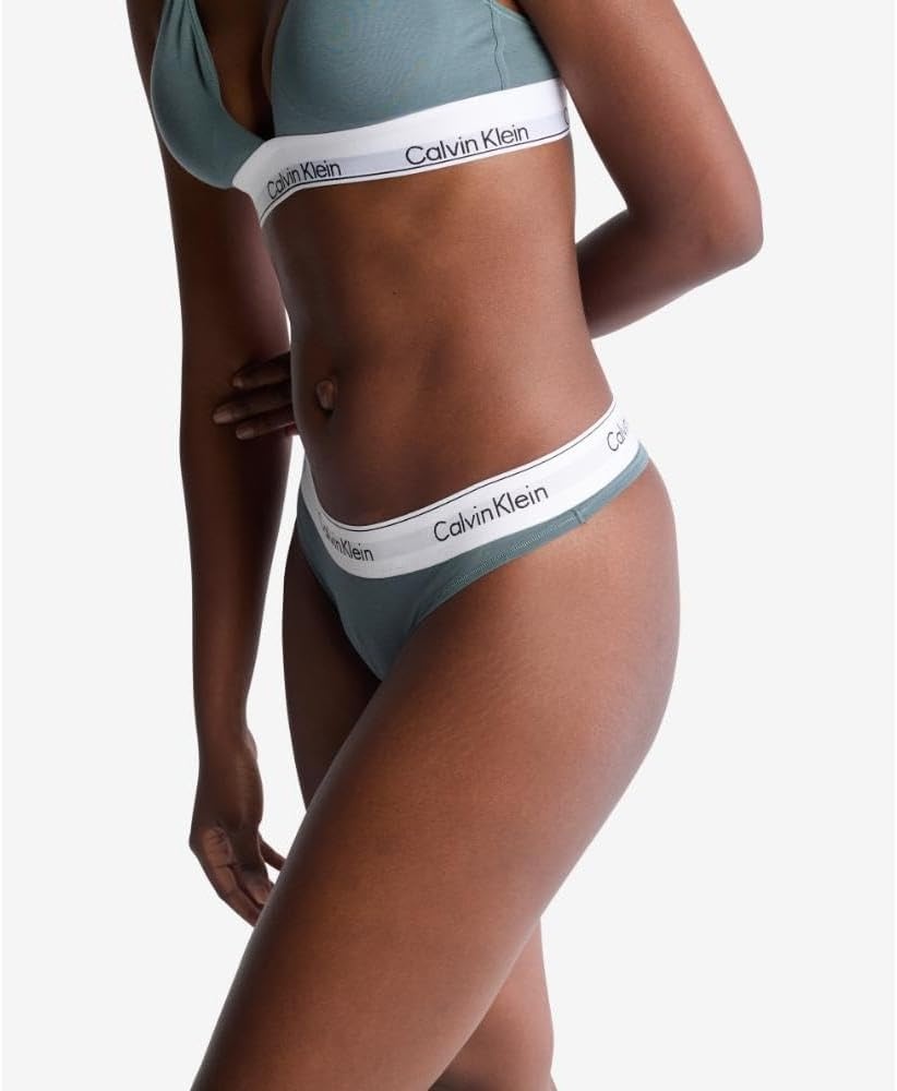 image:imageCalvin Klein Womens Modern Cotton ThongPantyBlue Performance