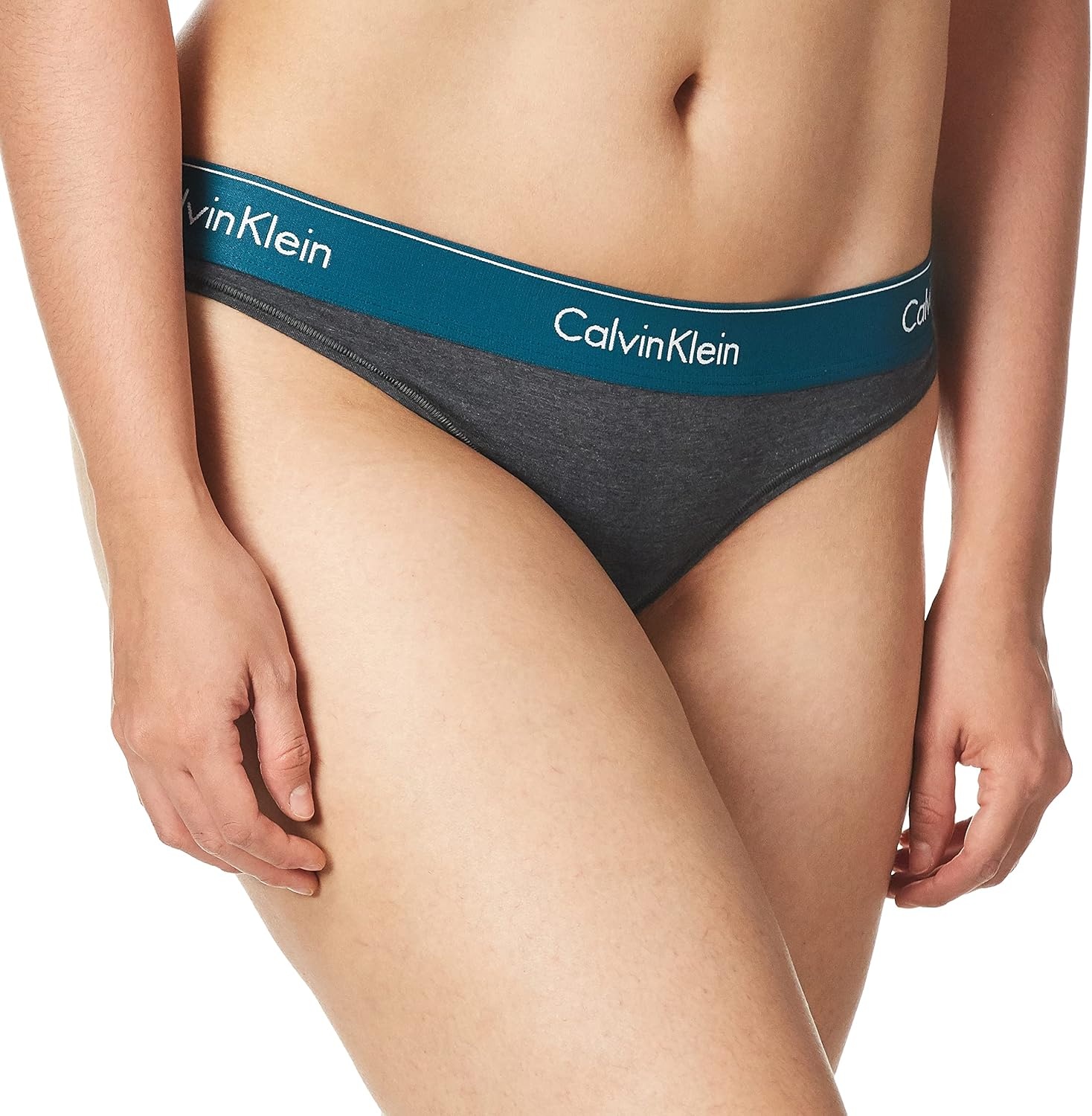 image:imageCalvin Klein Womens Modern Cotton ThongPantyCharcoal Heathertopaz Gemstone Wb