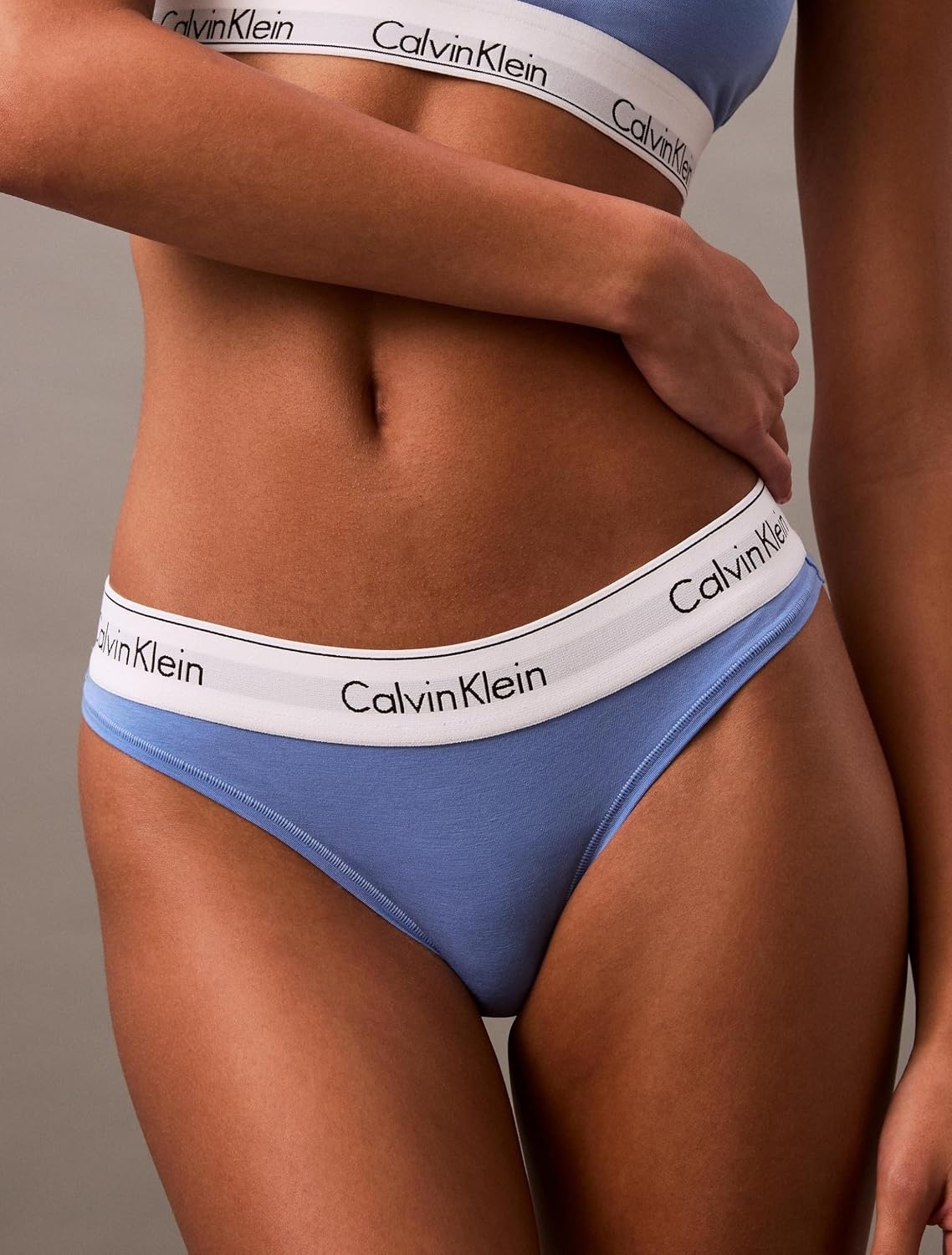 image:imageCalvin Klein Womens Modern Cotton ThongPantyGlacier