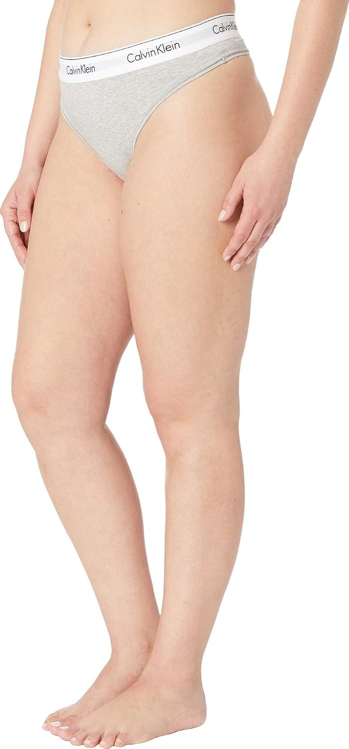 image:imageCalvin Klein Womens Modern Cotton ThongPantyGrey Heather