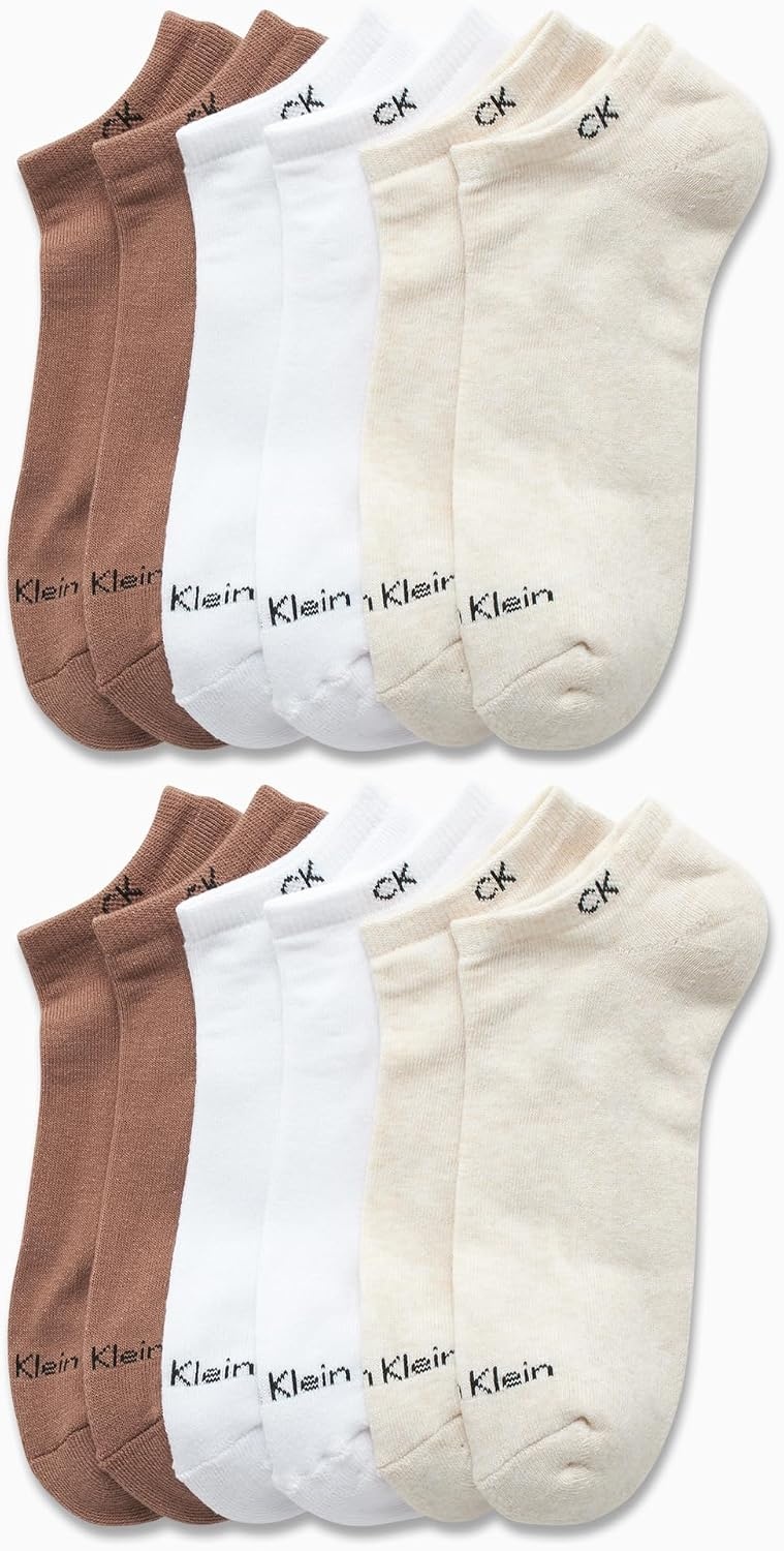 image:imageCalvin Klein Womens No Show Socks 12 Pack Breathable Lightweight Athletic Low Cut Running Socks for WomenBeige