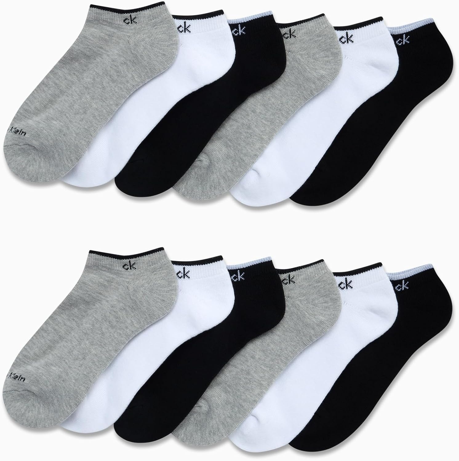 image:imageCalvin Klein Womens No Show Socks 12 Pack Breathable Lightweight Athletic Low Cut Running Socks for WomenGrey Assorted