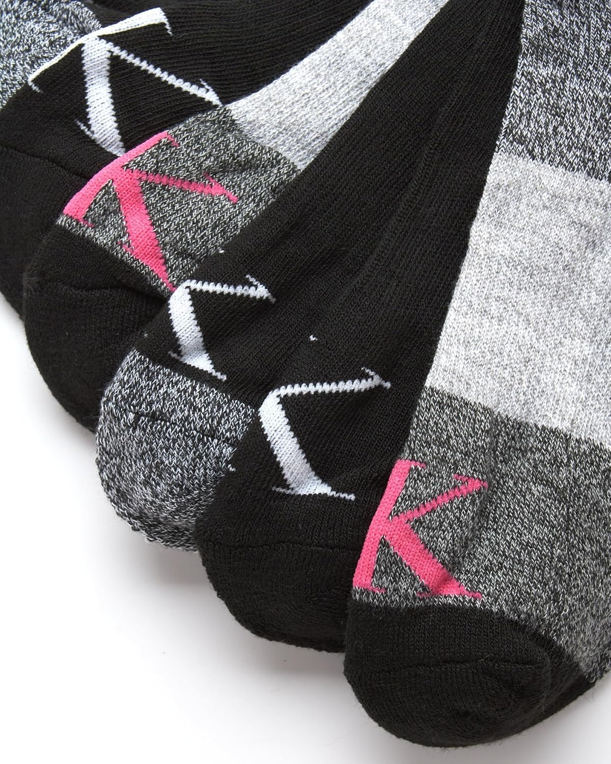 image:imageCalvin Klein Womens No Show Socks 12 Pack Breathable Lightweight Athletic Low Cut Running Socks for WomenGreyBlack Logo