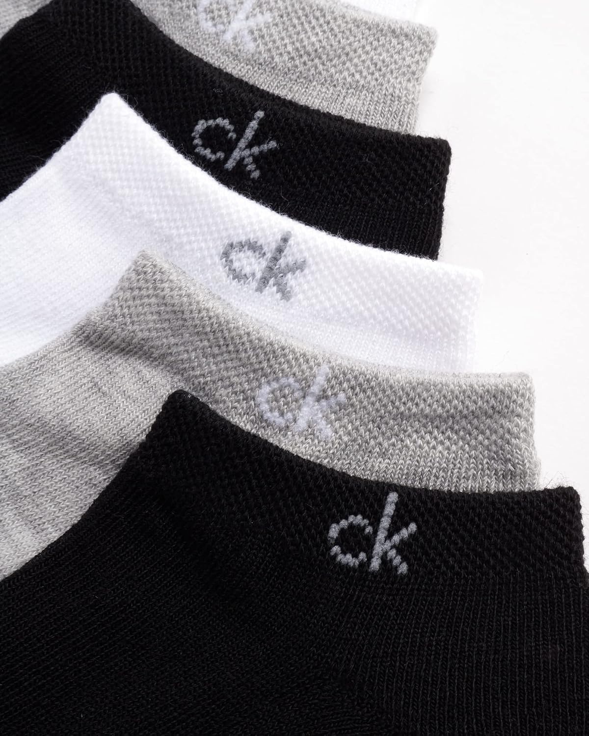 image:imageCalvin Klein Womens No Show Socks 12 Pack Soft Cotton Blend Lightweight Athletic Low Cut Running Socks for WomenBlackWhiteGrey