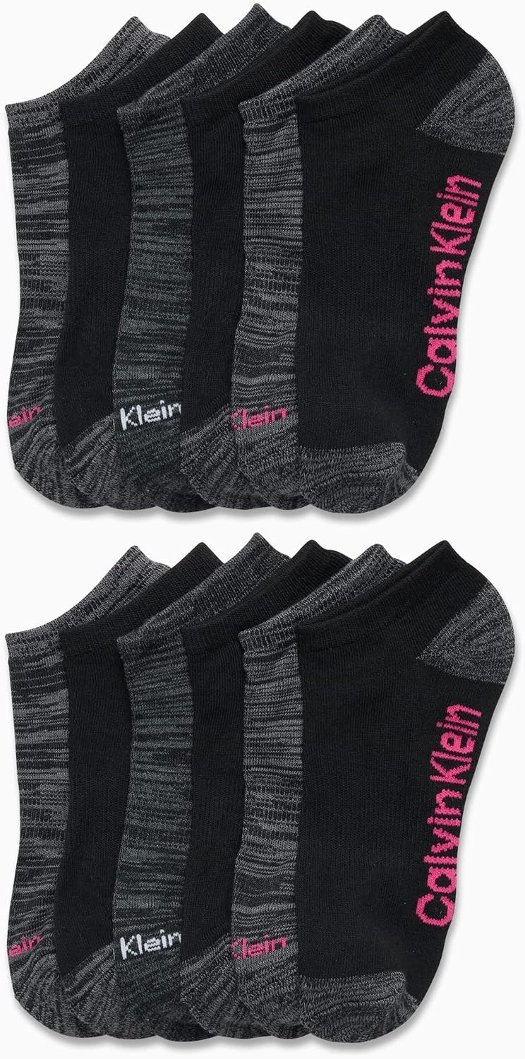 image:imageCalvin Klein Womens No Show Socks 12 Pack Soft Cotton Blend Lightweight Athletic Low Cut Running Socks for WomenGrey Multi