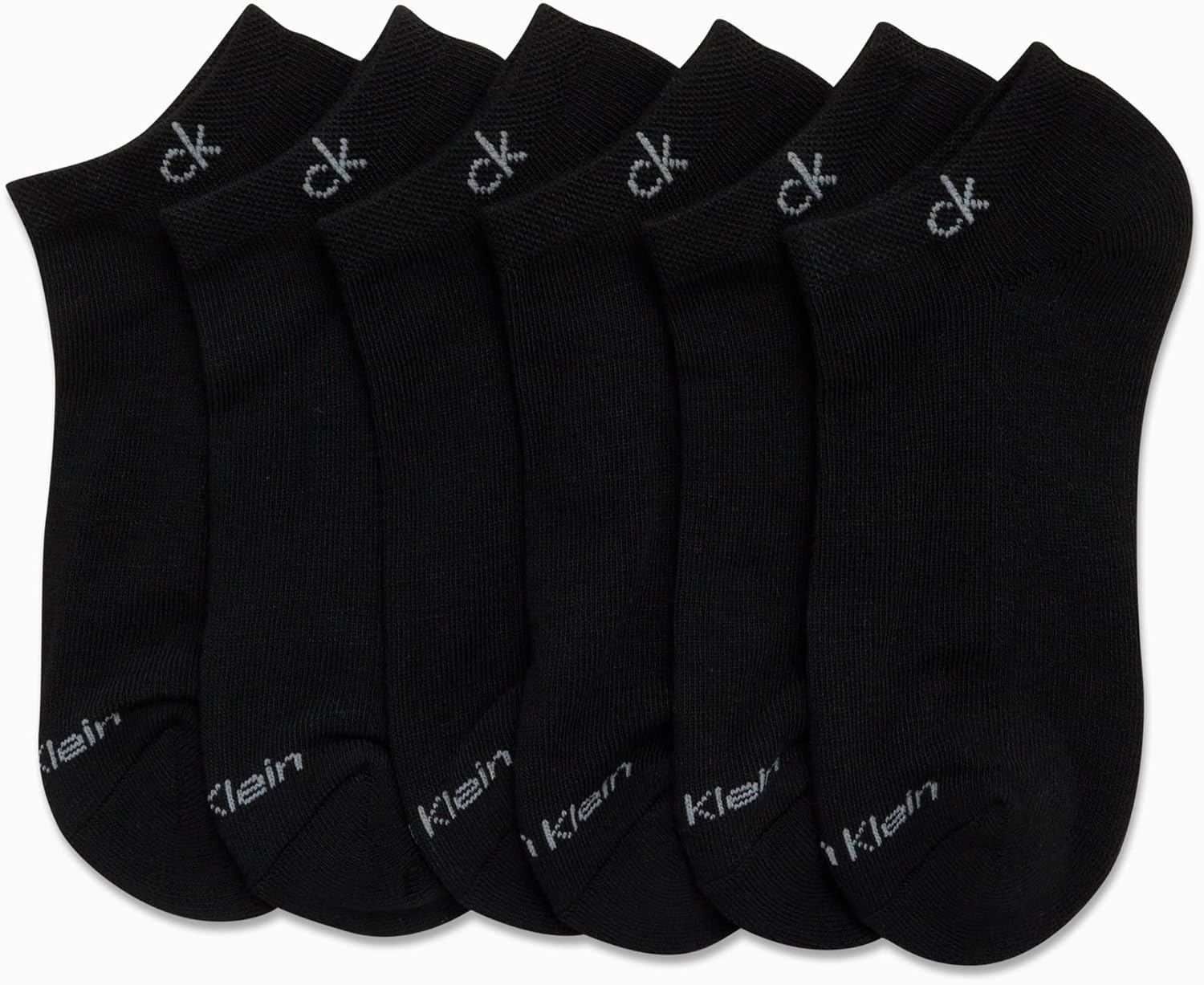 image:imageCalvin Klein Womens No Show Socks 6 Pack Breathable Cotton Blend Athletic Performance Low Cut Running Socks for WomenBlack