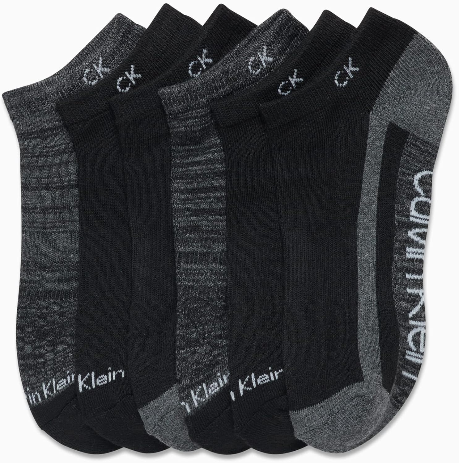 image:imageCalvin Klein Womens No Show Socks 6 Pack Breathable Cotton Blend Athletic Performance Low Cut Running Socks for WomenBlack Assorted