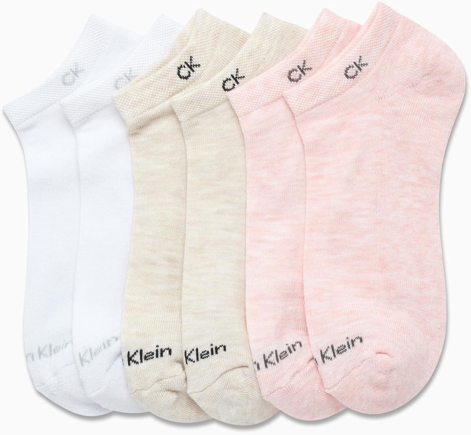 image:imageCalvin Klein Womens No Show Socks 6 Pack Breathable Cotton Blend Athletic Performance Low Cut Running Socks for WomenOatmeal Heather