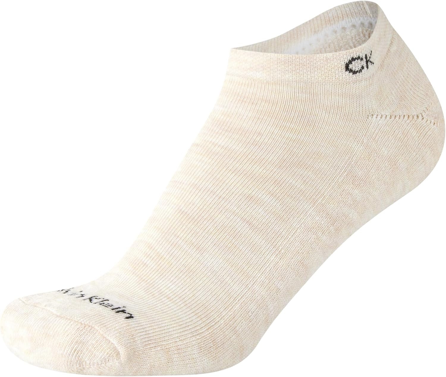 image:imageCalvin Klein Womens No Show Socks 6 Pack Breathable Cotton Blend Athletic Performance Low Cut Running Socks for WomenOatmeal Heather