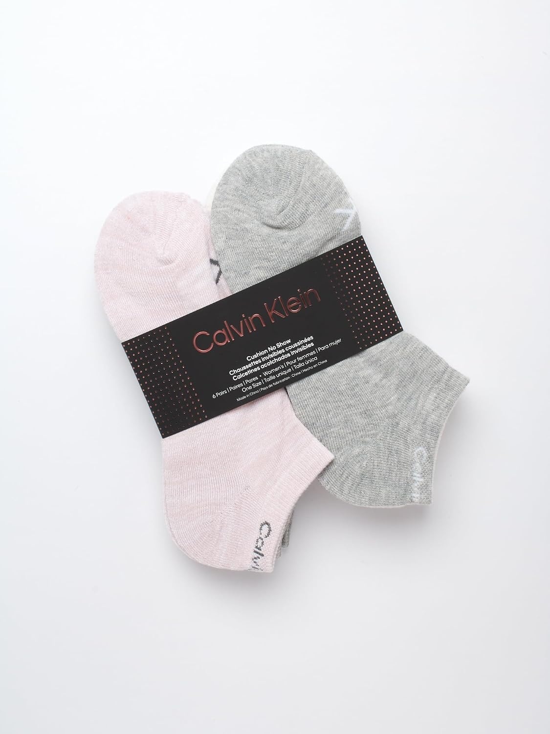 image:imageCalvin Klein Womens No Show Socks 6 Pack Breathable Cotton Blend Athletic Performance Low Cut Running Socks for WomenPinkGrey