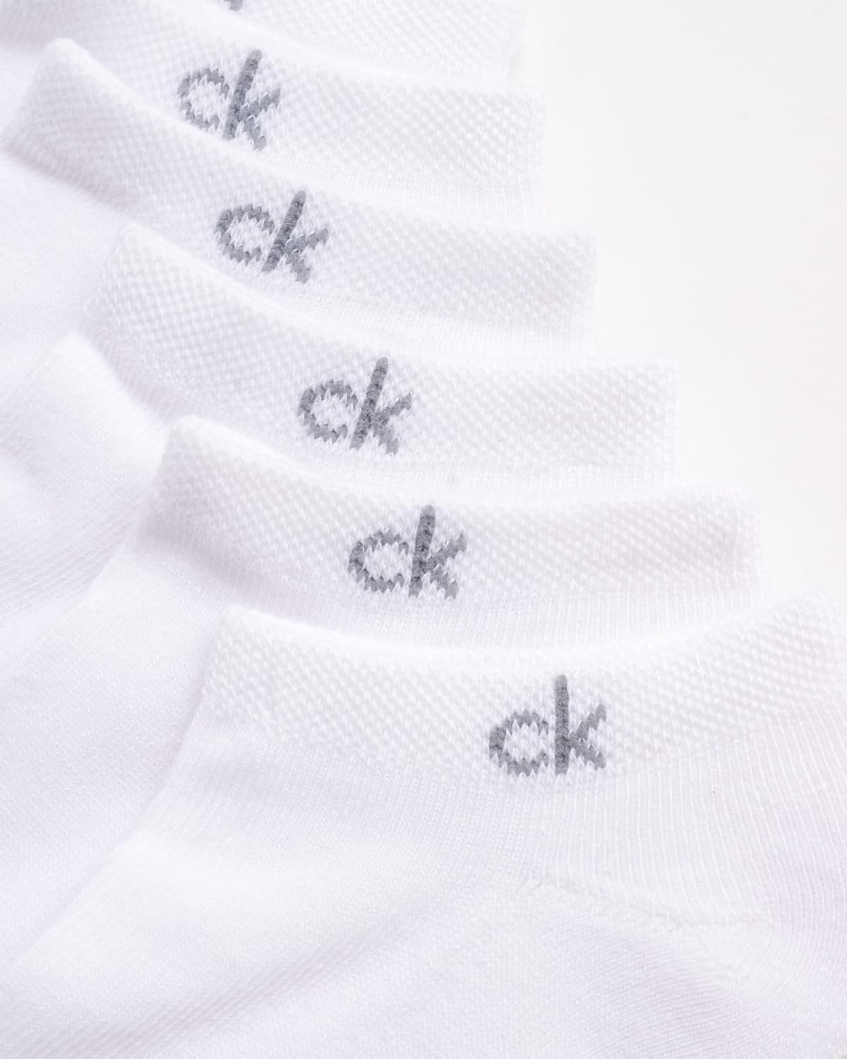 image:imageCalvin Klein Womens No Show Socks 6 Pack Breathable Cotton Blend Athletic Performance Low Cut Running Socks for WomenWhite
