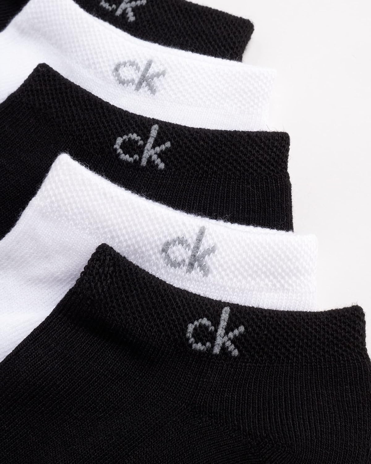 image:imageCalvin Klein Womens No Show Socks 6 Pack Breathable Cotton Blend Athletic Performance Low Cut Running Socks for WomenWhiteBlack