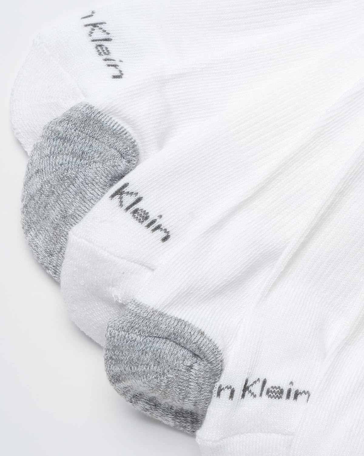 image:imageCalvin Klein Womens No Show Socks 6 Pack Breathable Cotton Blend Athletic Performance Low Cut Running Socks for WomenWhiteGrey Tip