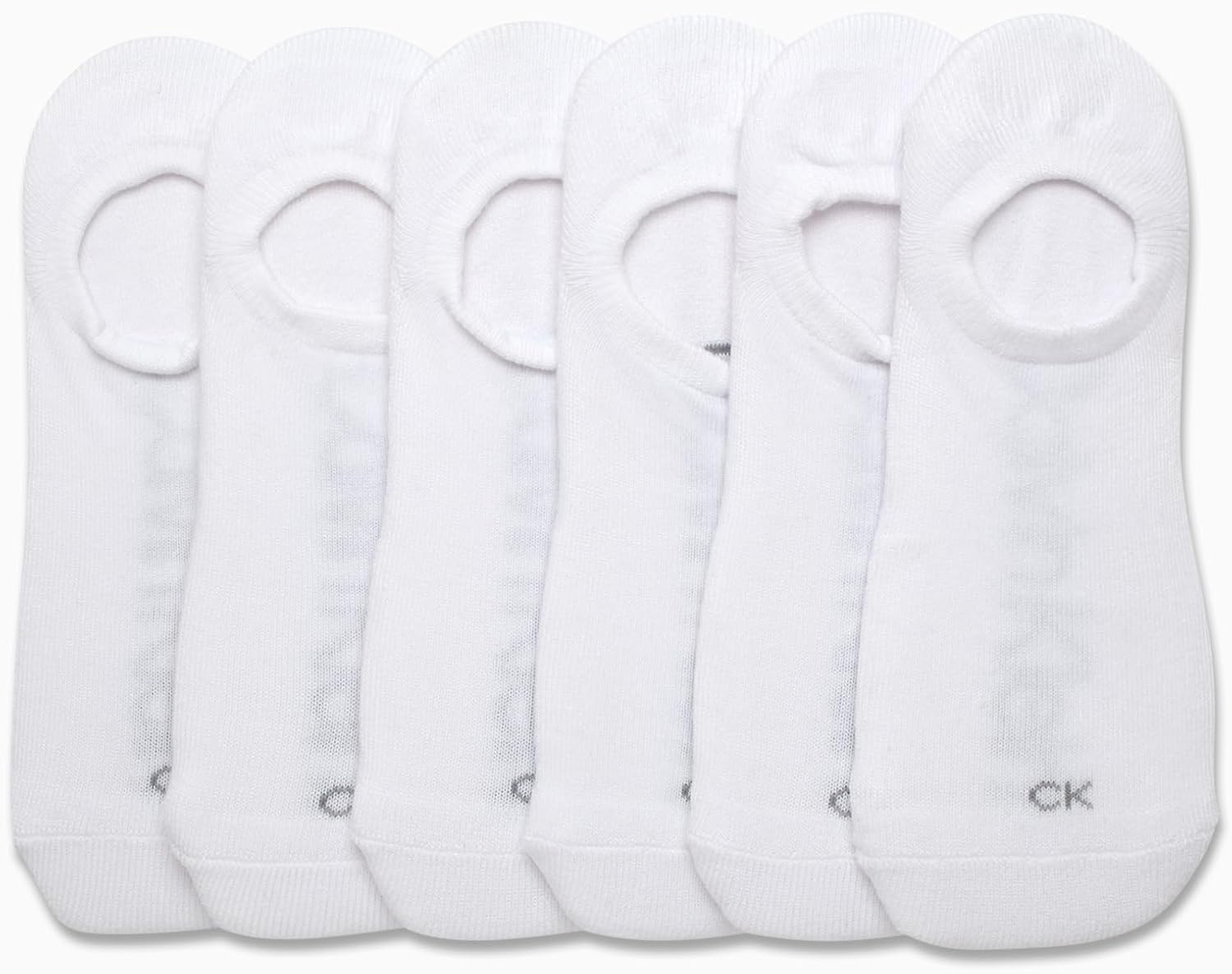 image:imageCalvin Klein Womens No Show Socks 6 Pack Lightweight Cotton Blend Invisible No Slip Sneaker Liners Athletic Socks for WomenAll White