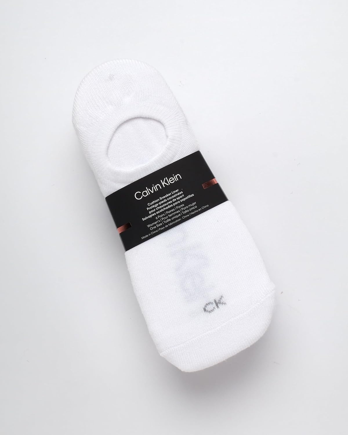 image:imageCalvin Klein Womens No Show Socks 6 Pack Lightweight Cotton Blend Invisible No Slip Sneaker Liners Athletic Socks for WomenAll White