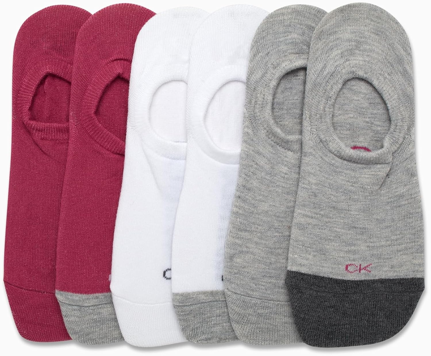 image:imageCalvin Klein Womens No Show Socks 6 Pack Lightweight Cotton Blend Invisible No Slip Sneaker Liners Athletic Socks for WomenLight Heather Grey
