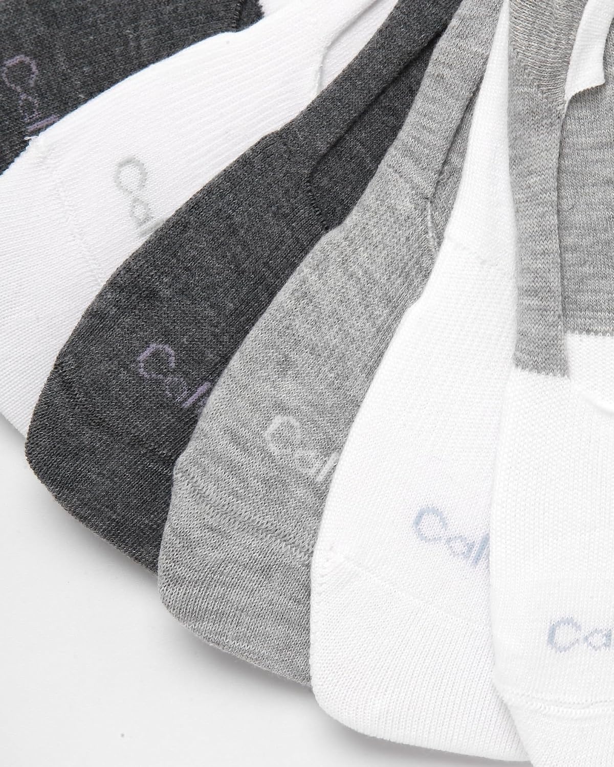 image:imageCalvin Klein Womens No Show Socks 6 Pack Lightweight Cotton Blend Invisible No Slip Sneaker Liners Athletic Socks for WomenWhiteGrey Assorted
